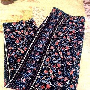 Navy Floral Pallazzo Pants 1x